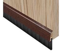 STORMGUARD B00CVQW2TI 02SR0720838DWO Bottom Door Brush Seal 838mm with Concealed Fixing Cover-Dark Wood Effect, Chrome, 838 mm