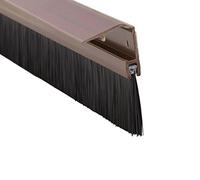 STORMGUARD B01CR7TC70 Bottom Door Seal with Concealed Fixing Cover and Colour Matching Brush-Dark Wood Effect 838mm/33, Chrome