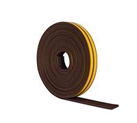Stormguard 10m EPDM 'E' Profile Self-Adeshive Rubber Draught Excluder - Brown …