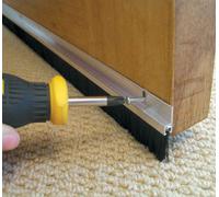 Stormguard Door Draught Brush Strip Excluder 838mm Long Metal Gold, Pack Of 2