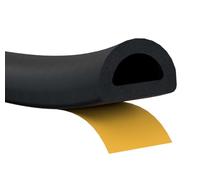 Stormguard EPDM 5 Metres, D Black Draught Excluder Self Adhesive Rubber Door Window Seal Roll