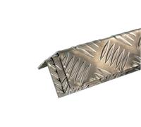 Stormguard Folded Aluminium Chequer Treadplate, 5 Bar Trim 2mm, Size 40x40mm, Premium Metal Edge Trim for DIY, Building & Interior Finishing Applications