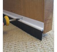 Stormguard Heavy Duty Door Brush 25mm Gap White Metal 914mm Long - Pack Of 2