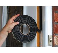 Stormguard Sureseal Black Foam Draught Excluder - Gaps Uptp 4mm Self Adhesive Foam Strip 5M - Pack Of 2