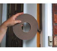 Stormguard Sureseal Brown Foam Draught Excluder - Gaps Uptp 5mm Self Adhesive Foam Strip 5M - Pack Of 4
