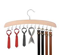 Stormix 2 Pack Belt Hanger with 12 Swivel Hooks, Wooden Belt Holder for Closet, Tie/Belt Rack Belts Organizer for Tank Top Scarf Bra Accessories