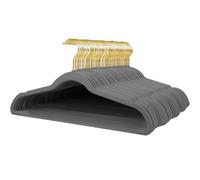Stormix Adult Velvet Hangers Non-Slip Shoulder Notches 17.3'' 52 Pack Gray | Space Saving 360° Swivel Hooks Clothes Hangers For Skirt, Dress, Pants, Jacket