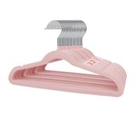 Stormix Kids Velvet Hangers Non-Slip Space Saving Swivel Hook 32 Pack Pink | 14 Inches Kids Clothes Hangers With Shoulder Notches for Shirts, Pants, Skirts, Dresses, Jackets, Coat