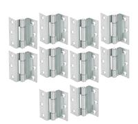 STORMPROOF 63mm Cranked Hinges - Zinc Plated Brass Timber Window Caravan Shut (20, Zinc Plated)
