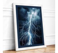 Storm's Fury Modern Framed Wall Art Print A1 White Frame