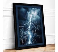 Storm's Fury Modern Framed Wall Art Print A2 (59.4×42cm) Black, Wall Decor for Living Room, Bedroom, Office & Home, Ready to Hang, Art Gift