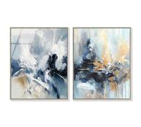 Storm's Whispers Framed Acrylic Print Blue Wall Decor Set by Art Remedy, Silver Frame, 16 x 20
