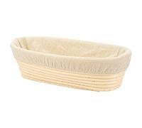 Stormshopping 11.8 inch Oval Long Banneton Brotform Bread Dough Proofing Rising Rattan Basket & Liner