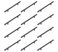 Stormshopping 12PACK Kitchen Door Handles 160mm Black Kitchen Cupboard Handles Black Cupboard Pulls Drawer Pulls for Cabinet Wardrobe Bathroom Stainless Steel