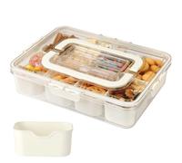 Stormshopping Snack Box with Compartments, Plastic Divided Snack Tray with Lid for Food Container, 8 Removable Compartment Snackle Box Organizer for Charcuterie Candy, Fruits, Snacks, Nuts