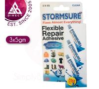 Stormsure Flexible Repair Clear Adhesive with Gloves│For FixAny Leaks│3x 5g│InUK