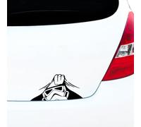 Stormtrooper Peeking Car Sticker Decal, Novelty Bumper Window Sticker for Car, Van, Bike, Laptop Sticker, Camper, Caravan Sticker, Waterproof (180mm x 90mm (LxH))