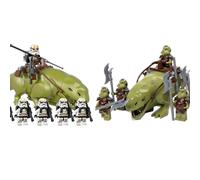 (Stormtrooper Wet Back Beast VS Gamorran guard Wet Back Beast) Fit Lego Star Wars Rancor Monster Dewback Blurrg Beast Minifigures Kids Toys Gifts