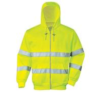 Stormway Hi Viz Hi Vis High Visibility Zip Hoodie Sweatshirt Zipper Fleece Hooded Top NEWYellow Medium