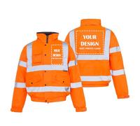 Stormway High Visibility Custom Bomber Jacket - Reflective, Personalized Safety Workwear, Fluorescent, Waterproof, Class 3 Hi-Vis Outdoor Gear for Men and Women, Ideal for Work, Safety & Security Use