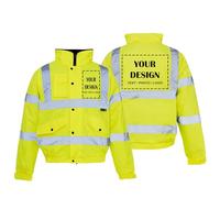 Stormway High Visibility Custom Bomber Jacket - Reflective, Personalized Safety Workwear, Fluorescent, Waterproof, Class 3 Hi-Vis Outdoor Gear for Men and Women, Ideal for Work, Safety & Security Use