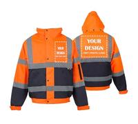 Stormway High Visibility Custom Bomber Jacket - Reflective, Personalized Safety Workwear, Fluorescent, Waterproof, Class 3 Hi-Vis Outdoor Gear for Men and Women, Ideal for Work, Safety & Security Use