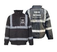 Stormway High Visibility Custom Bomber Jacket - Reflective, Personalized Safety Workwear, Fluorescent, Waterproof, Class 3 Hi-Vis Outdoor Gear for Men and Women, Ideal for Work, Safety & Security Use