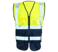 Stormway High Visibility Zip Vest - Yellow Reflective Safety Waistcoat, Hi Viz Work & Utility Jacket, Neon Security Clothing for Running, Hi-Vis PPE, Fluorescent Construction and Outdoor Wear