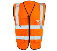 Stormway High Visibility Zip Vest - Yellow Reflective Safety Waistcoat, Hi Viz Work & Utility Jacket, Neon Security Clothing for Running, Hi-Vis PPE, Fluorescent Construction and Outdoor Wear