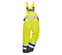 Stormway Men's Hi Vis Contrast Bib and Brace Waterproof Ulined Workwear Dungarees Overall Yellow/Navy X-Large
