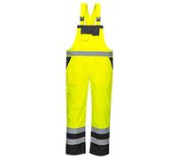 Stormway Men's Hi Vis Contrast Bib and Brace Waterproof Workwear Ulined Overall Dungarees (as8, alpha, l, regular, regular, Yellow/Black)