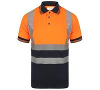 Stormway Mens Hi-Vis Viz Visibility Safety Work Polo Shirt hi vis Polo Shirt (as8, Alpha, s, Regular, Regular, Orange/Navy)