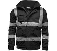 Stormway Mens Waterproof Two Tone Bomber Hi Vis Visibility Hi Vis Standard Safety Work Wear Jacket Black Large