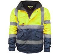 Stormway Mens Waterproof Two Tone Bomber Hi Vis Visibility Hi Vis Standard Safety Work Wear Jacket Yellow/Navy Medium