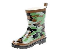 Stormwells Boys Camouflage Print Short Wellington Boots Green/Brown UK 4 (Infant)