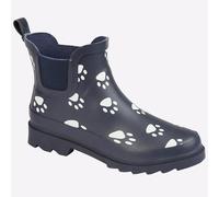 Stormwells Breeze Womens | Wellingtons | Navy Blue/Paw Print | UK Size 3