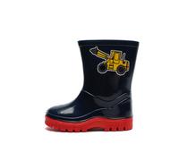 StormWells W204 PUDDLE Boys Girls Wellingtons Rain Boots Navy Blue/Red PVC