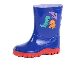 StormWells Infant Boys Dinosaur/Dino Waterproof Wellington Boots Navy