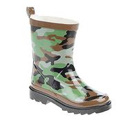 StormWells Neil Camouflage Ankle Water Proof Wellingtons Boots - Green/Brown/Black Rubber, Small Kids UK 12 / EU 31