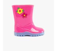 Stormwells PUDDLE Girls Floral Wellington Boots Pink - UK 3