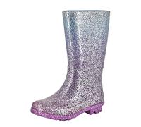 Stormwells W276LM Girls Junior Glitter Wellington Boots Lilac/Multicolour