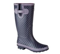 Stormwells Womens/Ladies Polka Dot Wellington Boots (3 UK) (Mauve Polka Dot/Navy)