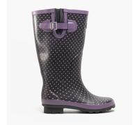 Stormwells WEAMELL Womens Wellington Boots Mauve Polka Dot/Navy - Blue - Size UK 7