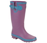 StormWells Womens/Ladies Rubber Wide Leg Wellington Boots / 6 UK Lilac/Turquoise