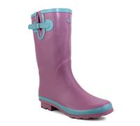 StormWells Womens Ladies Wide Calf Adjustable Wellies Waterproof Rain Festival Dog Walking Wellington Boots (6 UK, Lilac/Blue, numeric_6)