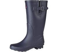 StormWells Womens Ladies Wide Calf Adjustable Wellies Waterproof Rain Festival Dog Walking Wellington Boots (8 UK, Navy, numeric_8)