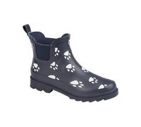 StormWells Women's Paw Print Wellington Boots in Navy | Size: 3 StormWells Navy 3