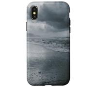 Stormy Beach Dark Sky Waves Moody Coast Scene Case for iPhone X/XS