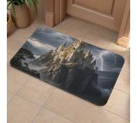Stormy Castle Peak Front Door Mat, Heavy Duty Bathroom Rugs Durable Welcome Mat for Outdoor Indoor, Super Absorbent Bath Rugs for Entryway Outside Patio Porch, 60x90cm