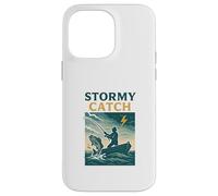 Stormy Catch Night Fishing Scene Case for iPhone 14 Pro Max